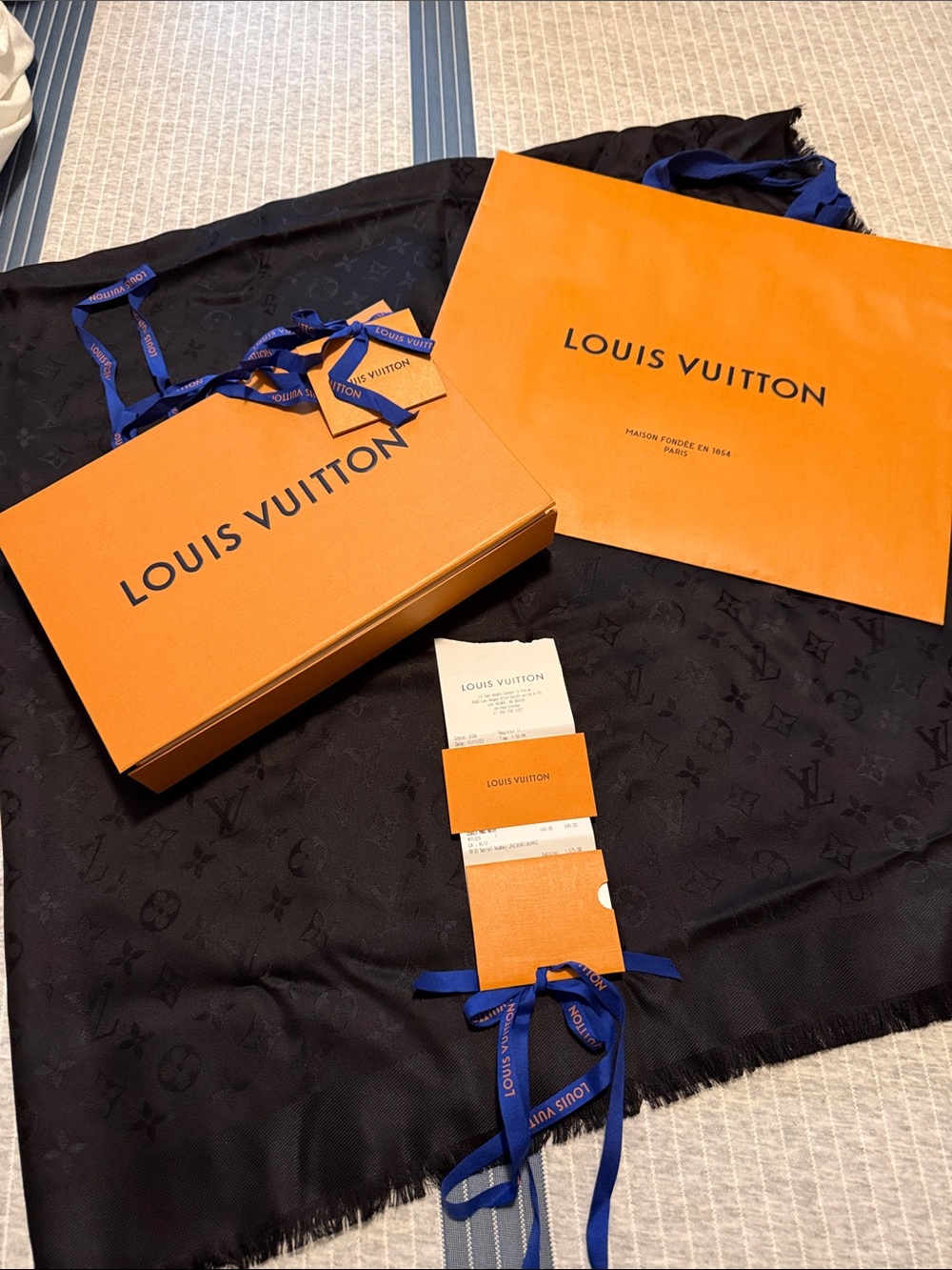 Louis Vuitton Black Monogram Shawl